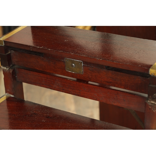 1268 - A 19TH CENTURY MAHOGANY METAMORPHIC TABLE / LIBRARY STEPS the rectangular moulded top on plain squar... 