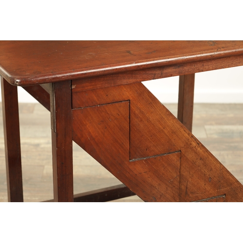 1268 - A 19TH CENTURY MAHOGANY METAMORPHIC TABLE / LIBRARY STEPS the rectangular moulded top on plain squar... 