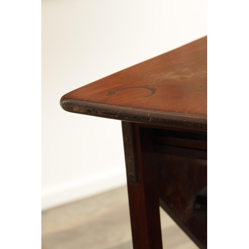 1268 - A 19TH CENTURY MAHOGANY METAMORPHIC TABLE / LIBRARY STEPS the rectangular moulded top on plain squar... 