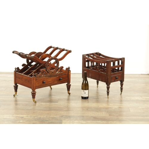 1274 - A WILLIAM IV ROSEWOOD CANTERBURY together with a George III Mahogany Canterbury (53cm wide 50cm high... 