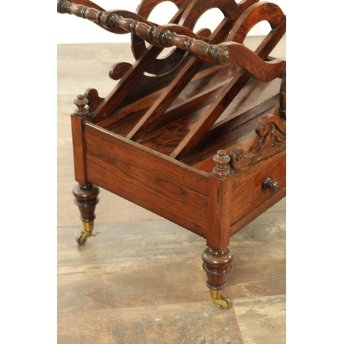 1274 - A WILLIAM IV ROSEWOOD CANTERBURY together with a George III Mahogany Canterbury (53cm wide 50cm high... 