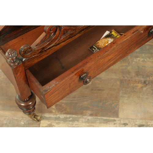 1274 - A WILLIAM IV ROSEWOOD CANTERBURY together with a George III Mahogany Canterbury (53cm wide 50cm high... 