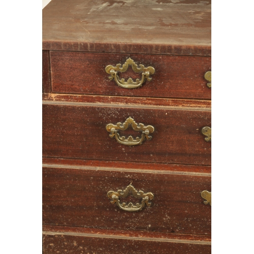 1287 - A GEORGE II MAHOGANY BACHELORS CHEST with pull-out loppers and four graduated drawers fitted with or... 