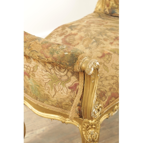 1305 - A SUITE OF FOUR CARVED GILTWOOD ROCOCO STYLE STOOLS comprising two window seats and two square stool... 