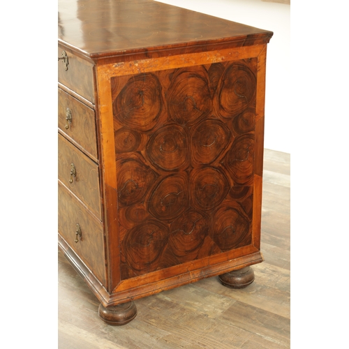 1306 - A FINE WILLIAM AND MARY OYSTERED LABURNUM INLAID CHEST OF DRAWERS with geometric designs having two ... 