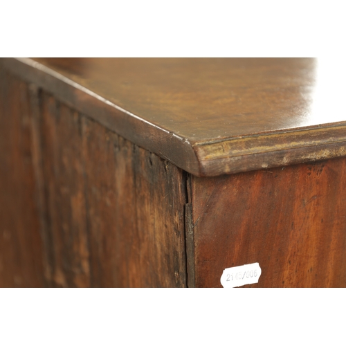 1312 - A GEORGE III MAHOGANY SERPENTINE CHEST OF DRAWERS with leaf-carved stop fluted corners enclosing a b... 