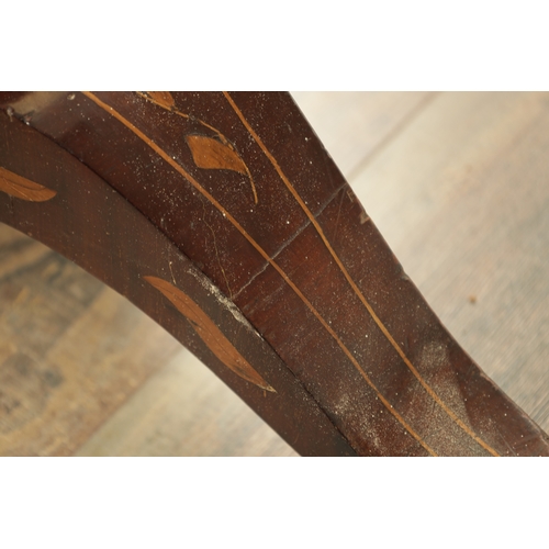 1315 - A 19TH CENTURY DUTCH MARQUETRY SIDE TABLE with a hinged top above a frieze drawer, raised on a bulbo... 