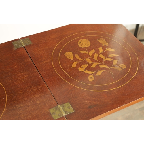 1315 - A 19TH CENTURY DUTCH MARQUETRY SIDE TABLE with a hinged top above a frieze drawer, raised on a bulbo... 