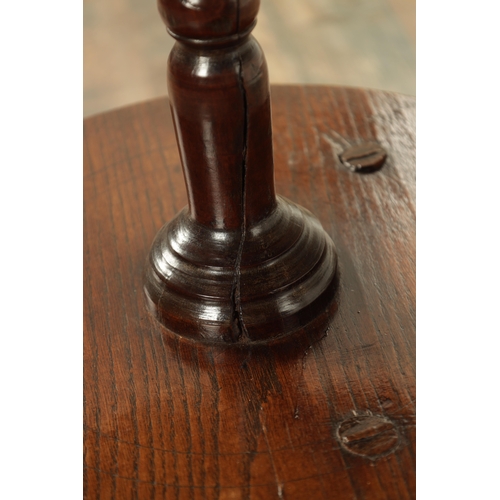 1321 - AN UNUSUAL 18TH-CENTURY ELM AND FRUITWOOD CRICKET TABLE with revolving top above a turned stem and u... 