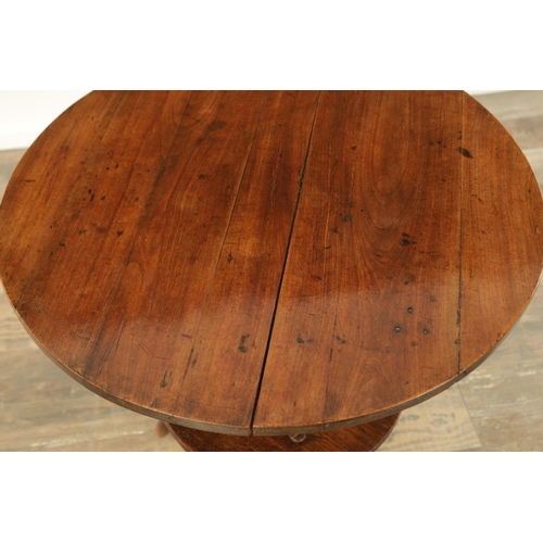 1321 - AN UNUSUAL 18TH-CENTURY ELM AND FRUITWOOD CRICKET TABLE with revolving top above a turned stem and u... 