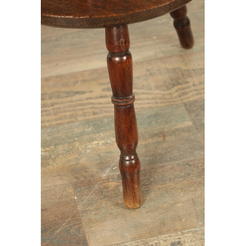 1321 - AN UNUSUAL 18TH-CENTURY ELM AND FRUITWOOD CRICKET TABLE with revolving top above a turned stem and u... 