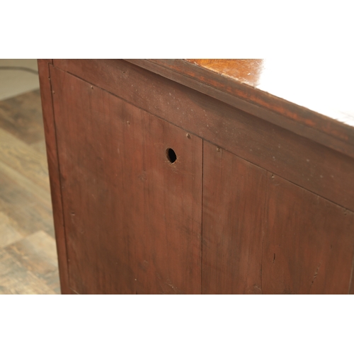 1322 - A 19TH CENTURY BOW FRONTED FIGURED ROSEWOOD SIDE CABINET with panelled front having two centre hinge... 