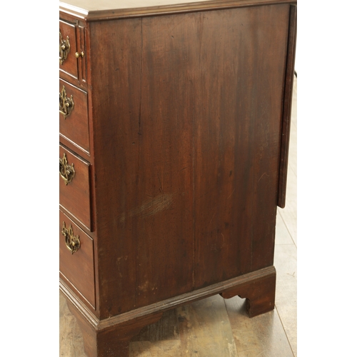 1325 - AN UNUSUAL GEORGE III MAHOGANY KNEEHOLE DESK having a drop-down top with graduated drawers fitted wi... 