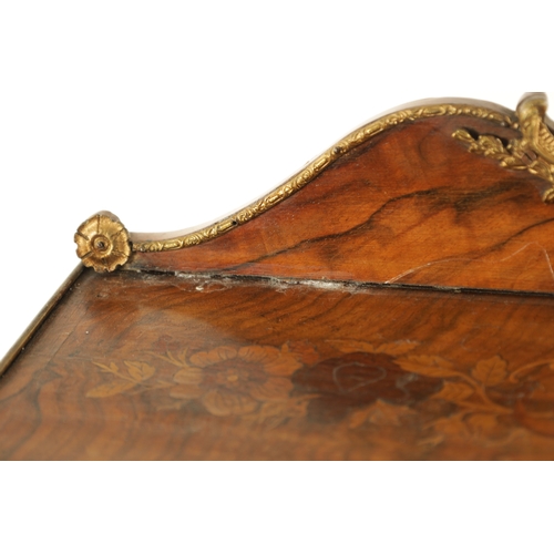 1327 - A 19TH CENTURY MARQUETRY AND FIGURED WALNUT BONIER DE JEUR having a mirrored back super-structure wi... 