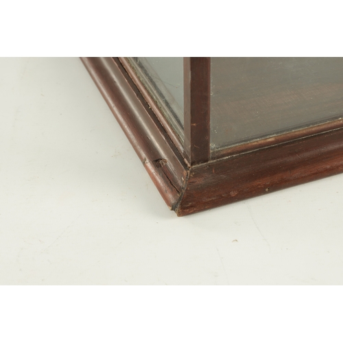 1345 - A LATE 19TH CENTURY FREESTANDING GLAZED MAHOGANY DISPLAY CASE. with a rear door and fitted glass she... 