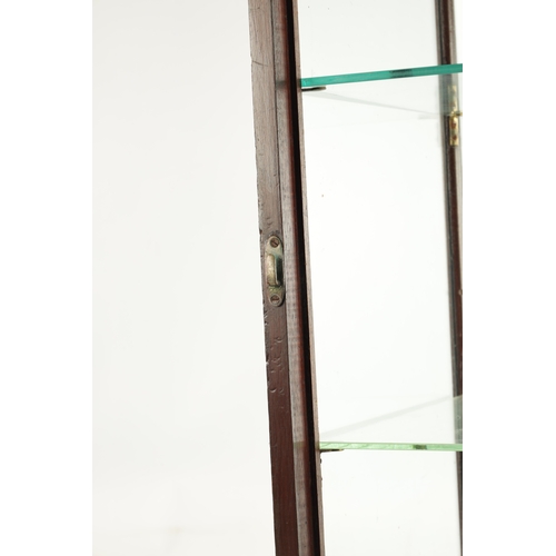 1345 - A LATE 19TH CENTURY FREESTANDING GLAZED MAHOGANY DISPLAY CASE. with a rear door and fitted glass she... 