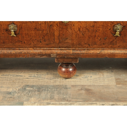 1355 - A WILLIAM AND MARY WALNUT CHEST OF DRAWERS WITH GEOMETRIC INLAID TOP having superb colour and polish... 