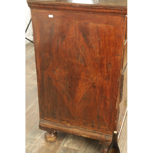 1355 - A WILLIAM AND MARY WALNUT CHEST OF DRAWERS WITH GEOMETRIC INLAID TOP having superb colour and polish... 