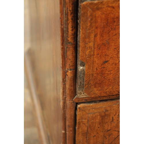 1355 - A WILLIAM AND MARY WALNUT CHEST OF DRAWERS WITH GEOMETRIC INLAID TOP having superb colour and polish... 