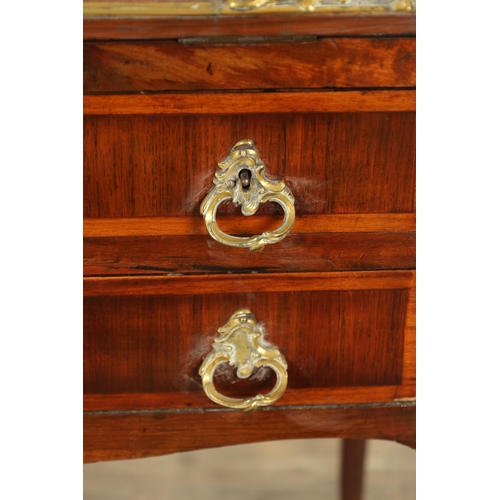 1362 - A 19TH CENTURY LOUIS XVI STYLE FRENCH KINGWOOD ORMOLU MOUNTED BUREAU with an angled fall revealing a... 