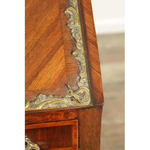 1362 - A 19TH CENTURY LOUIS XVI STYLE FRENCH KINGWOOD ORMOLU MOUNTED BUREAU with an angled fall revealing a... 