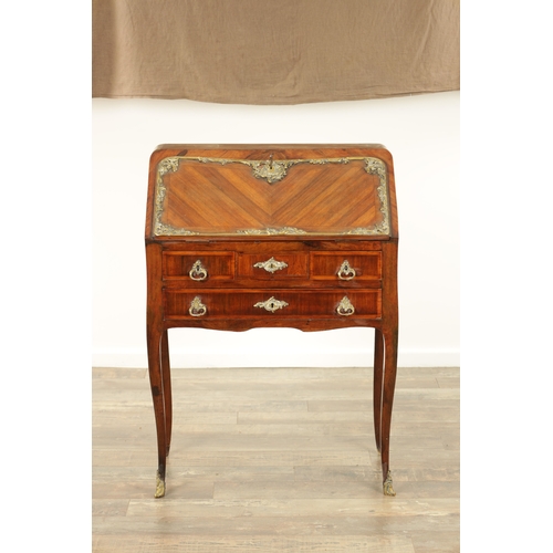 1362 - A 19TH CENTURY LOUIS XVI STYLE FRENCH KINGWOOD ORMOLU MOUNTED BUREAU with an angled fall revealing a... 