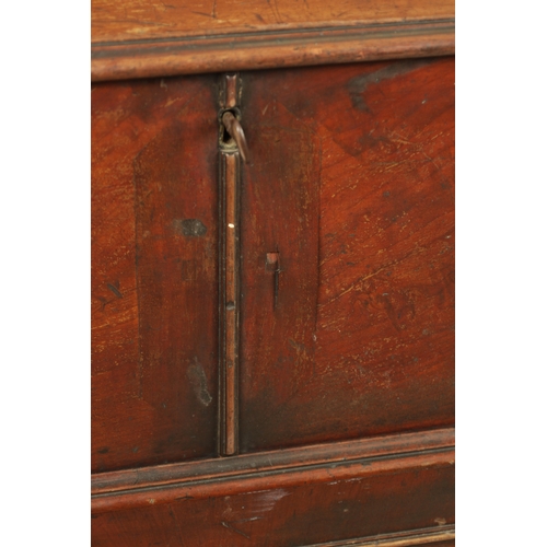 1366 - A GEORGE III MAHOGANY CELLARETTE ON STAND with hinged top and side carrying handles; raised on squar... 