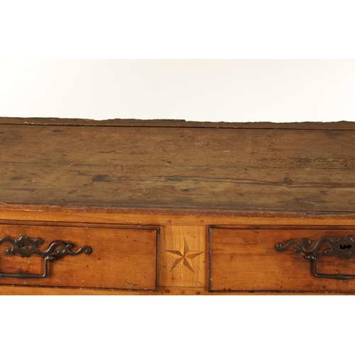 1374 - AN 18TH CENTURY WALNUT MALTESE COMMODE with two frieze drawers above fielded hinged cupboard doors r... 