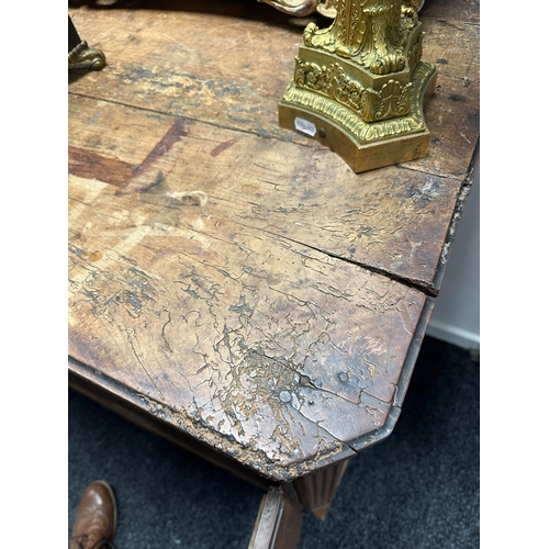 1374 - AN 18TH CENTURY WALNUT MALTESE COMMODE with two frieze drawers above fielded hinged cupboard doors r... 