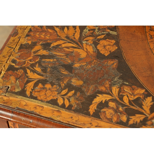 1377 - A WILLIAM AND MARY MARQUETRY SIDE TABLE with elaborate panelled floral marquetry top and matching fr... 