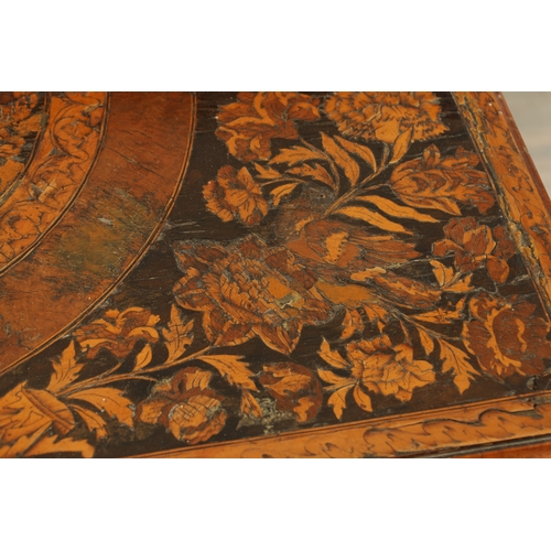 1377 - A WILLIAM AND MARY MARQUETRY SIDE TABLE with elaborate panelled floral marquetry top and matching fr... 