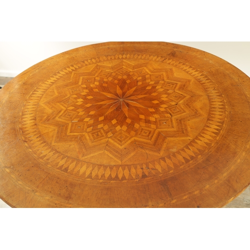 1388 - A LATE 19TH CENTURY ITALIAN SORENTO INLAID CENTRE TABLE with parquetry inlaid top above a ring turne... 