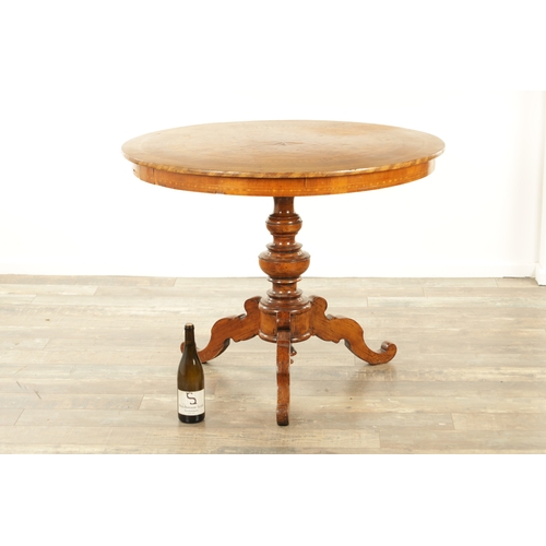 1388 - A LATE 19TH CENTURY ITALIAN SORENTO INLAID CENTRE TABLE with parquetry inlaid top above a ring turne... 