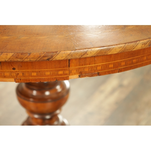 1388 - A LATE 19TH CENTURY ITALIAN SORENTO INLAID CENTRE TABLE with parquetry inlaid top above a ring turne... 