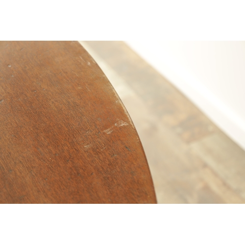 1403 - A GEORGE III MAHOGANY OVAL TILT TOP BREAKFAST TABLE with one piece top raised on a gun barrel stem w... 