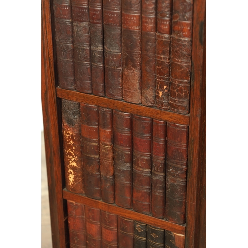 1419 - A REGENCY FIGURED ROSEWOOD LIBRARY FREE STANDING OPEN BOOKCASE with faux leather books and adjustabl... 