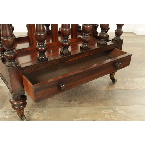 1421 - A REGENCY GONCALO ALVES CANTERBURY IN THE MANNER OF GILLOWS with two divisions having reeded edge mo... 