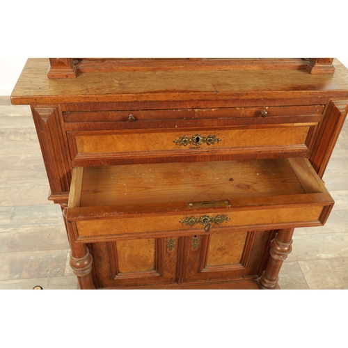 1425 - A LATE 19TH CENTURY WALNUT DENTIST'S CABINET, the top section with a rounded front tambour top above... 