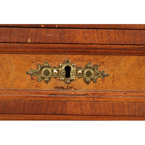 1425 - A LATE 19TH CENTURY WALNUT DENTIST'S CABINET, the top section with a rounded front tambour top above... 