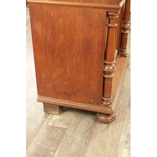 1425 - A LATE 19TH CENTURY WALNUT DENTIST'S CABINET, the top section with a rounded front tambour top above... 