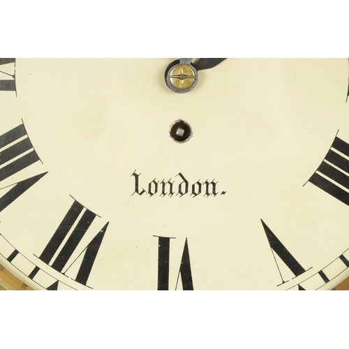 965 - FRENCH, ROYAL EXCHANGE, LONDON. A 19TH CENTURY ROSEWOOD FUSEE WALL CLOCK, the case inlaid with mothe... 