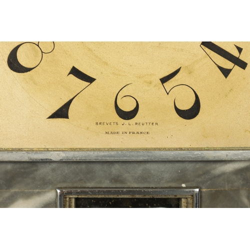 967 - J.L. REUTTER. A RARE EARLY FRENCH MARBLE ATMOS CLOCK, CIRCA 1930 the square grey and black veined ma... 