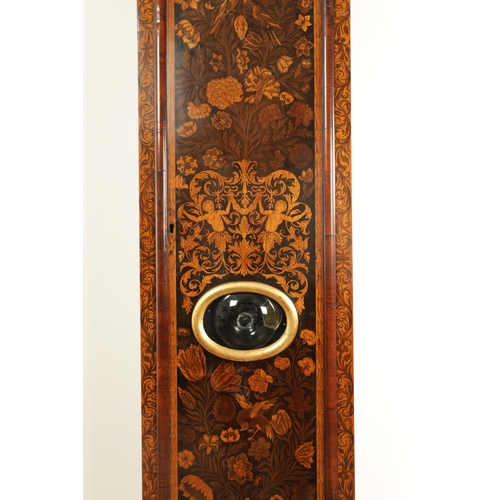 968 - JOHN MONCRIEF, LONDON. A LATE 17TH CENTURY MONTH DURATION WALNUT MARQUETRY LONGCASE CLOCK, having a ... 