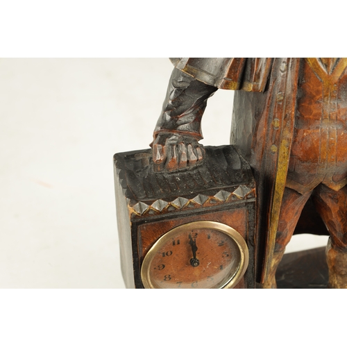 974 - A LATE 19TH CENTURY CARVED BLACK FOREST FIGURAL CLOCK FROM THE OLIVER TWIST NOVEL, modelled as Mr Bu... 