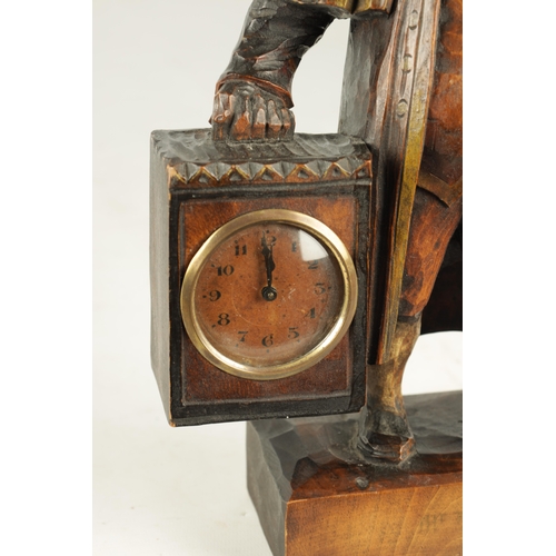 974 - A LATE 19TH CENTURY CARVED BLACK FOREST FIGURAL CLOCK FROM THE OLIVER TWIST NOVEL, modelled as Mr Bu... 