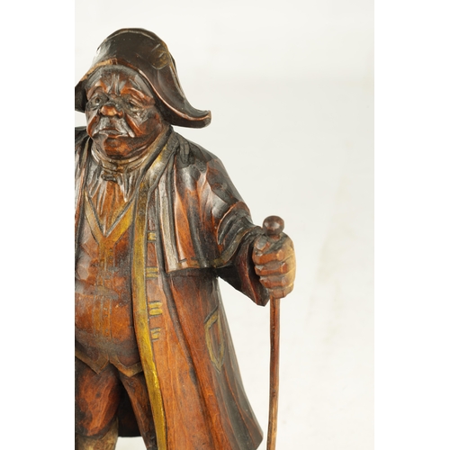 974 - A LATE 19TH CENTURY CARVED BLACK FOREST FIGURAL CLOCK FROM THE OLIVER TWIST NOVEL, modelled as Mr Bu... 