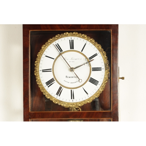 980 - ALEX FOINOCZI, WIEN. AN UNUSUAL BIEDERMEIER VIENNA REGULATOR WALL CLOCK, the glazed figured mahogany... 