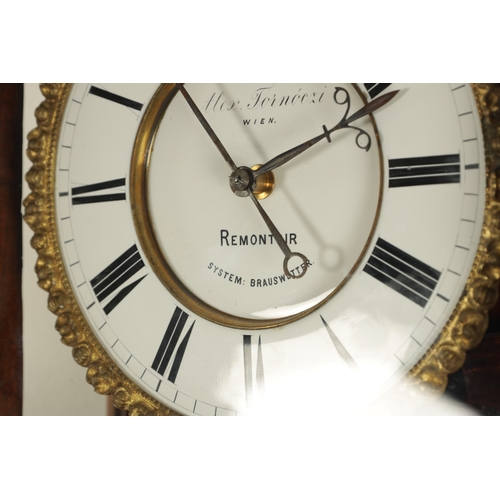 980 - ALEX FOINOCZI, WIEN. AN UNUSUAL BIEDERMEIER VIENNA REGULATOR WALL CLOCK, the glazed figured mahogany... 