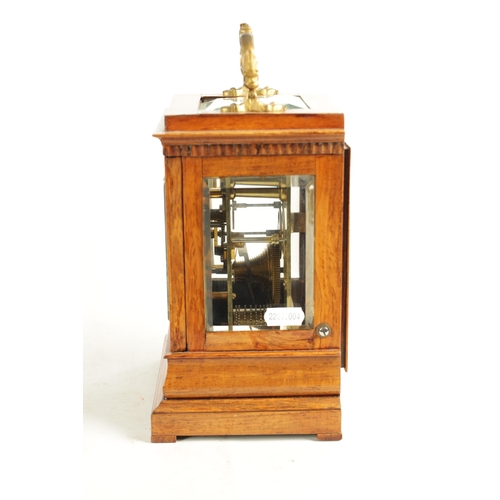 984 - A FINE REGENCY ROSEWOOD ENGLISH FUSEE LIBRARY CLOCK with gilt brass rococo style handle above a beve... 