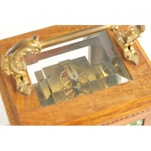 984 - A FINE REGENCY ROSEWOOD ENGLISH FUSEE LIBRARY CLOCK with gilt brass rococo style handle above a beve... 